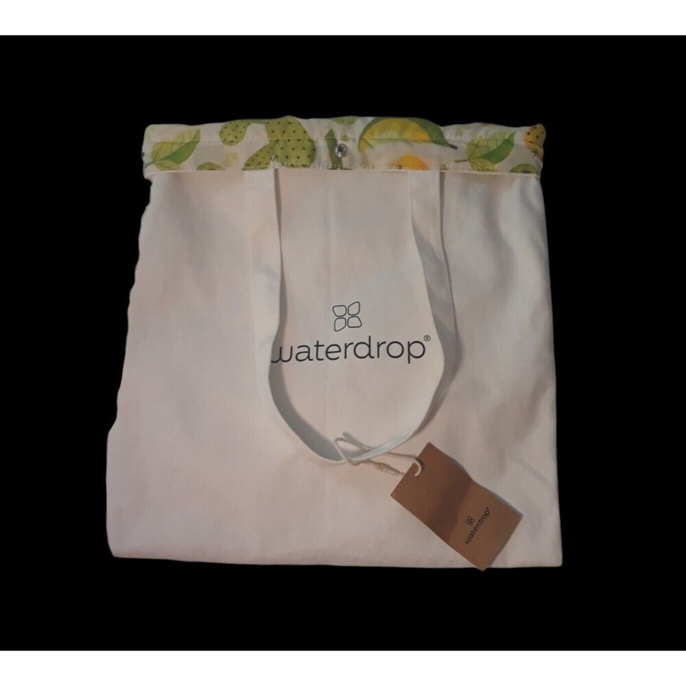 Waterdrop Microdrink Substainable Tote Reversible Cream Citrus Fruit Pattern